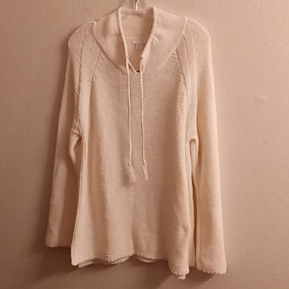 NEW J. Jill Women's Size L Cowel Neck Long Sleeves Cream Color Sweater B20 X P - Picture 1 of 13
